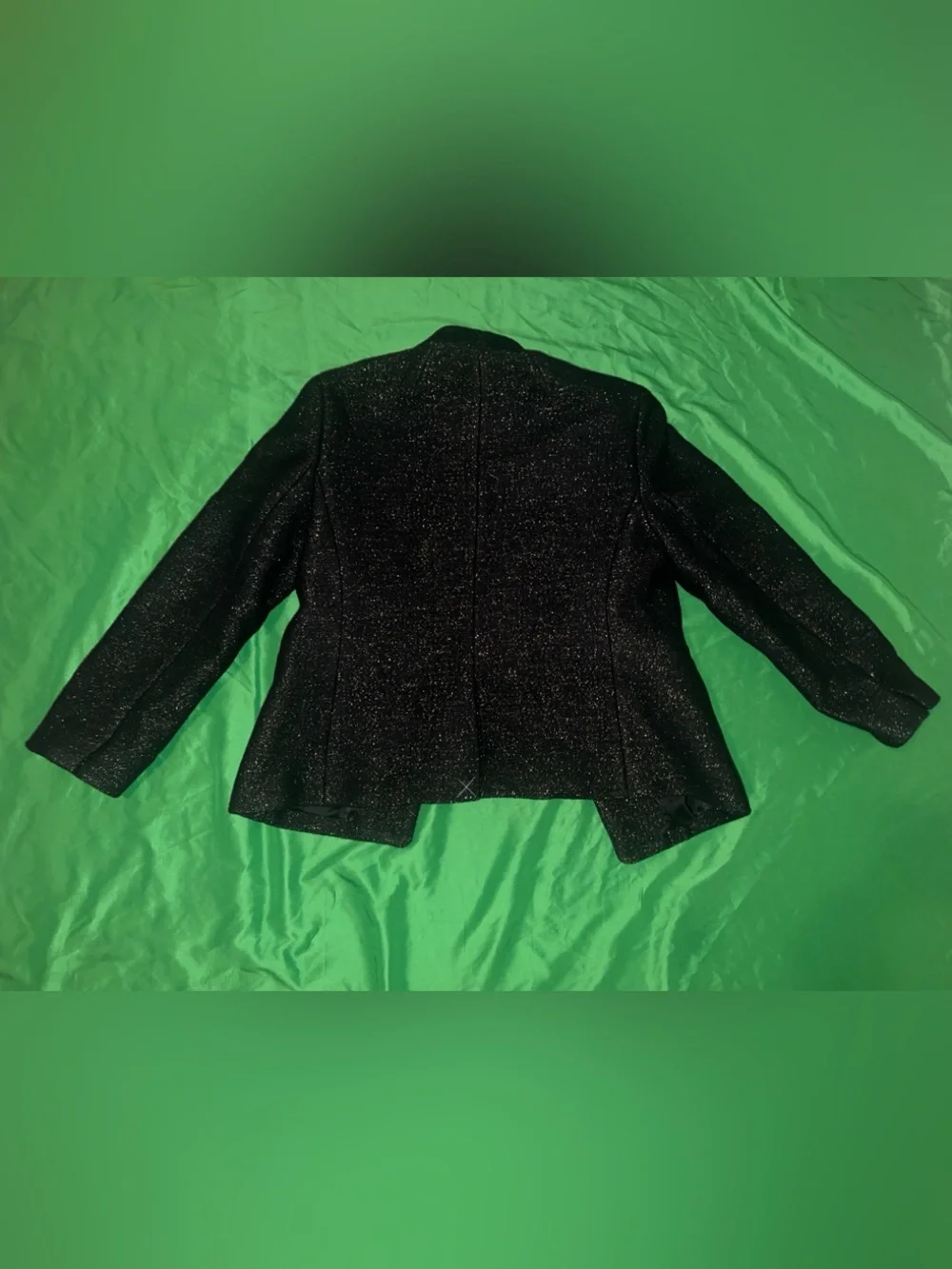 NWT J. Crew Black and Gold Sparkle Open-Front Blazer size 12